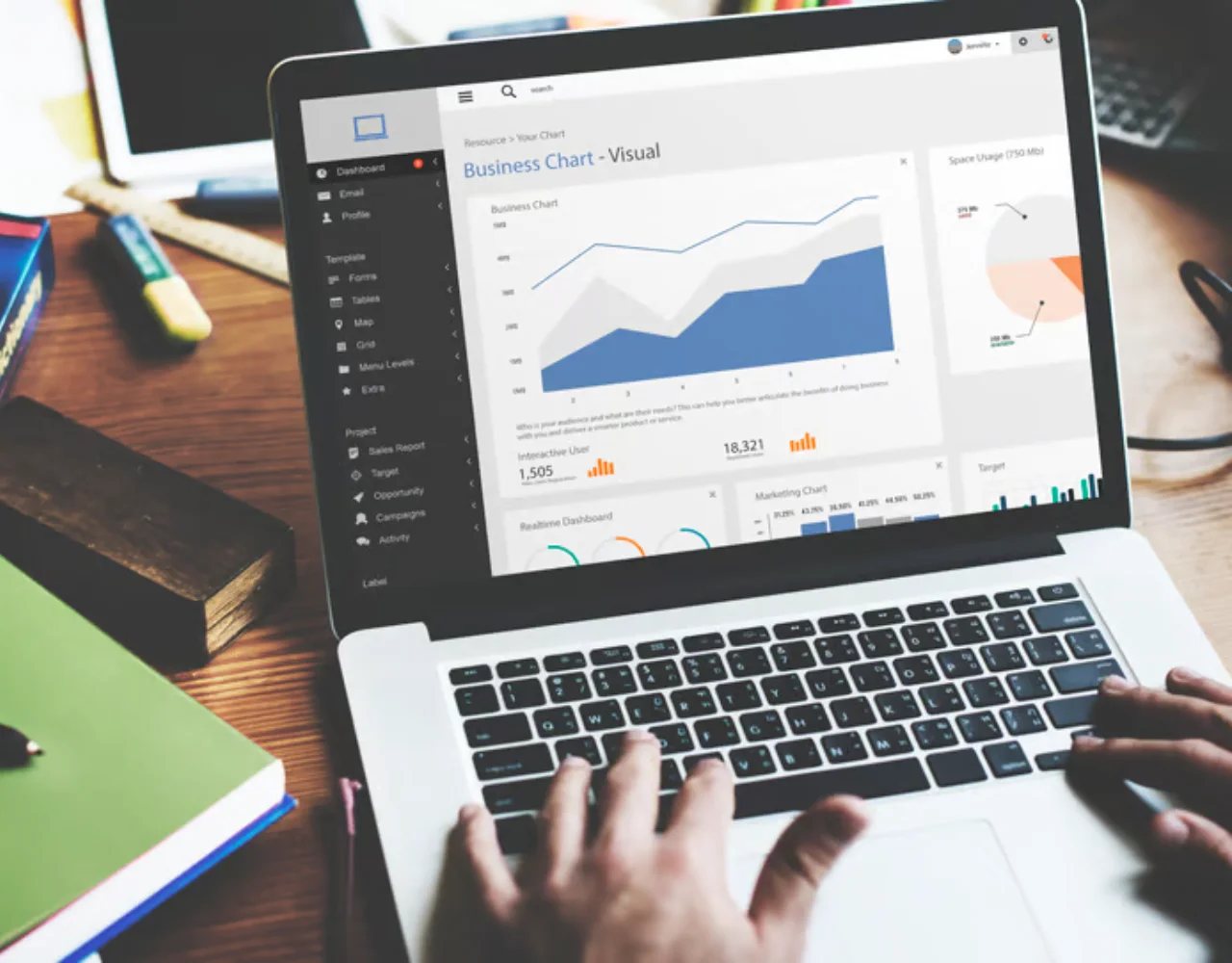 Enterprise SEO analytics dashboard with charts and performance reports